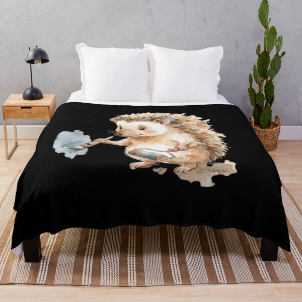 Item preview, Cute Hedgehog Painter Watercolor Art designed and sold by bvdesignart.