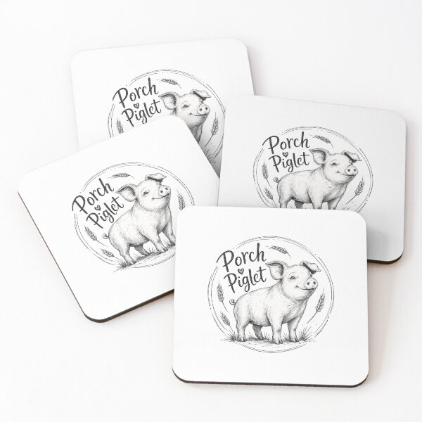 Item preview, Porch Piglet Rustic Farmhouse Pig Black and White Country Sketch Art designed and sold by inkoutninja.