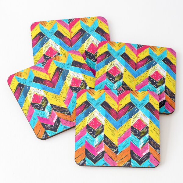 Item preview, Hot Pink, Blue, And Yellow Chevron-Style Pattern  designed and sold by DEC02.