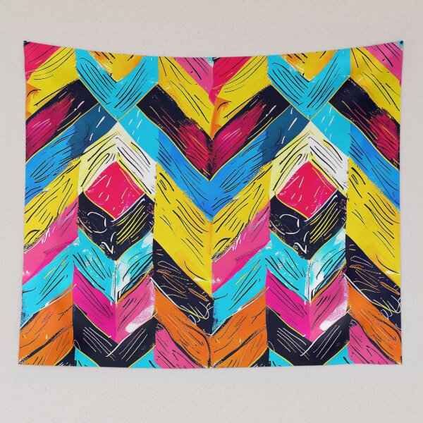 Item preview, Hot Pink, Blue, And Yellow Chevron-Style Pattern  designed and sold by DEC02.