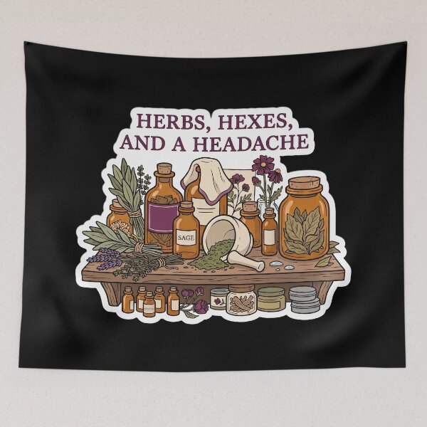 Item preview, Herbs, Hexes, and a Headache — Witch Apothecary designed and sold by TheCalmEdit.