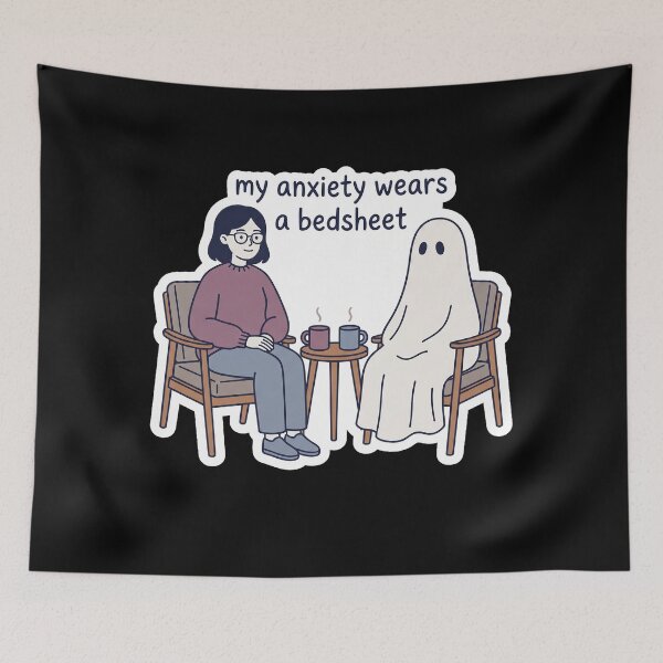 Item preview, My Anxiety Wears a Bedsheet — Gentle Ghost Art designed and sold by TheCalmEdit.