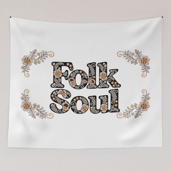 Item preview, Folk Soul Floral Embroidery Typography designed and sold by DansCreations42.