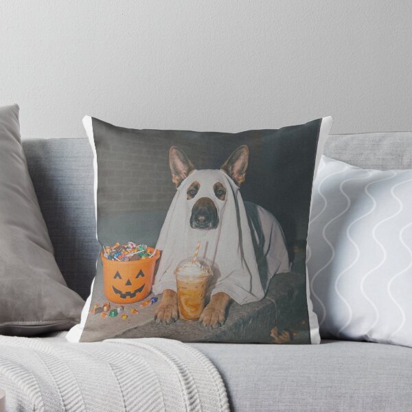 Item preview, Funny Ghost Dog Drinking Iced Coffee Halloween Aesthetic | Cute Spooky Season Art designed and sold by inkfluenceart.