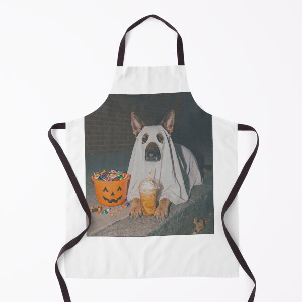 Item preview, Funny Ghost Dog Drinking Iced Coffee Halloween Aesthetic | Cute Spooky Season Art designed and sold by inkfluenceart.