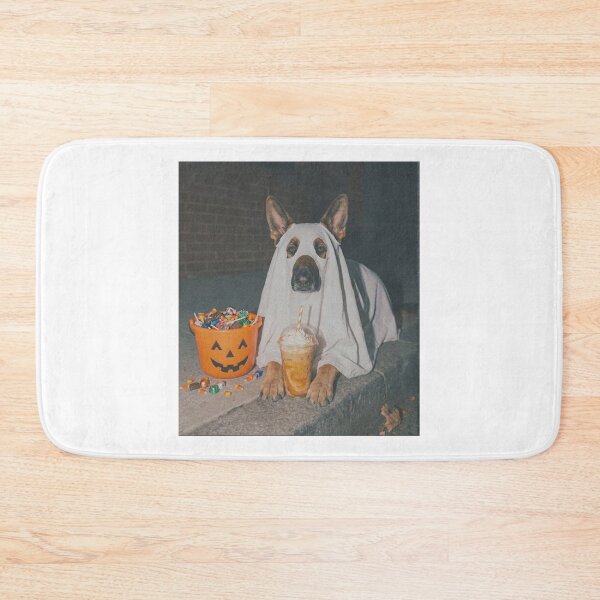 Item preview, Funny Ghost Dog Drinking Iced Coffee Halloween Aesthetic | Cute Spooky Season Art designed and sold by inkfluenceart.
