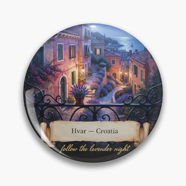 Item preview, Hvar Moonlit Balcony Streetscape — Romantic Mediterranean Night Art designed and sold by stickercuffs.