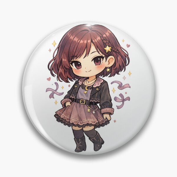 Item preview, Cute Chibi Gothic Girl Celestial Moon Stars Kawaii Anime Art Design designed and sold by inkoutninja.