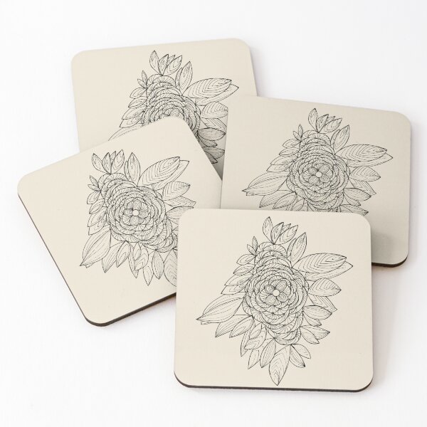 Item preview, Intricate Peony Bloom Black Line 1.0 designed and sold by Francicci.