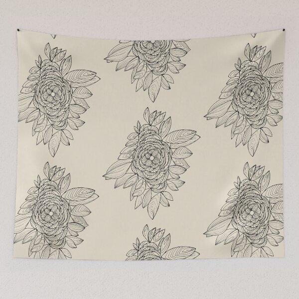 Item preview, Intricate Peony Bloom Black Line 1.0 designed and sold by Francicci.