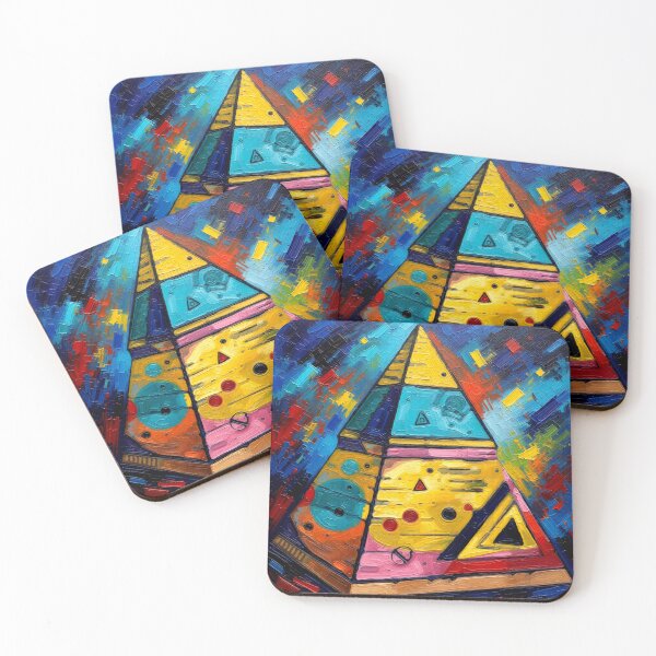 Item preview, surreal pyramid modern abstract colorful geometric abstract design designed and sold by SmashingDeals.