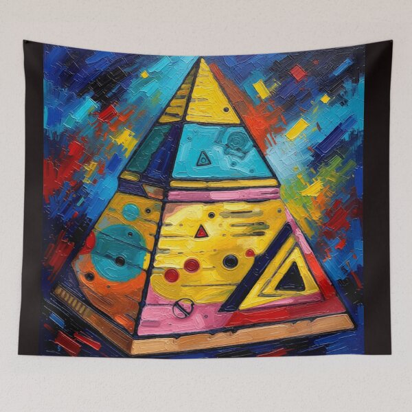 Item preview, surreal pyramid modern abstract colorful geometric abstract design designed and sold by SmashingDeals.
