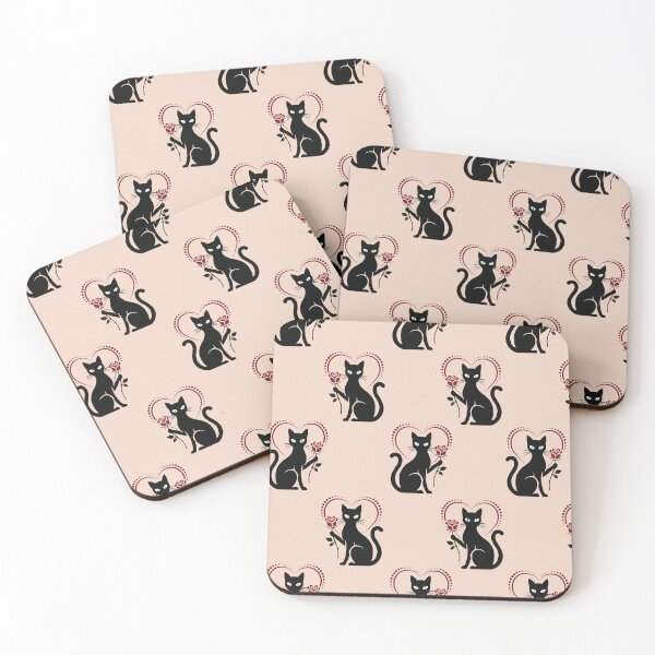 Item preview, Romantic Black Cat Holding Rose Seamless Pattern designed and sold by prapapon.