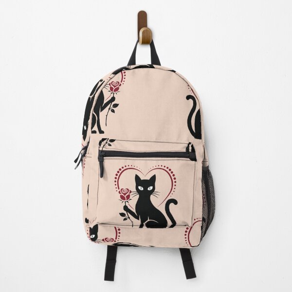 Item preview, Romantic Black Cat Holding Rose Seamless Pattern designed and sold by prapapon.