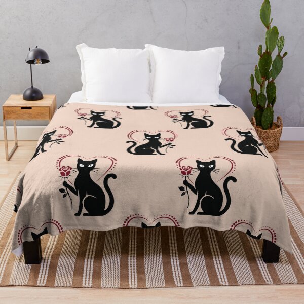 Item preview, Romantic Black Cat Holding Rose Seamless Pattern designed and sold by prapapon.