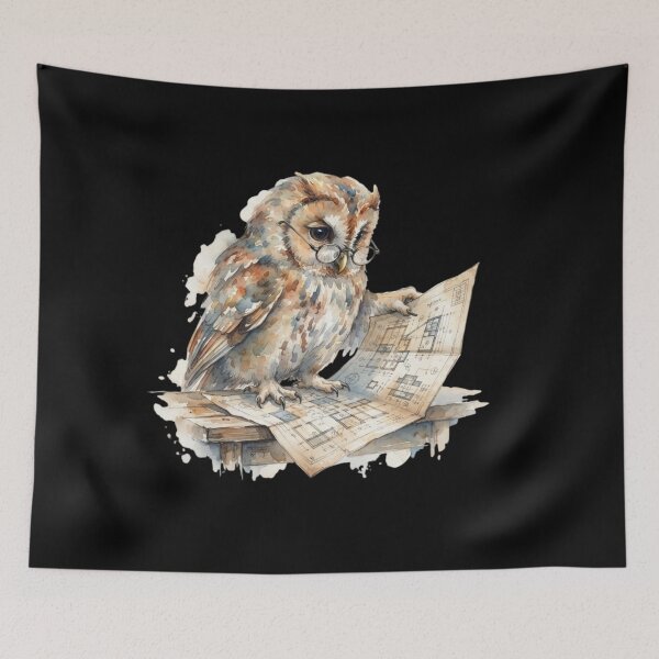 Item preview, Wise Owl Architect Blueprint designed and sold by bvdesignart.
