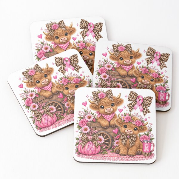 Item preview, Breast Cancer Awareness Highland Cows designed and sold by Lbeck1869.