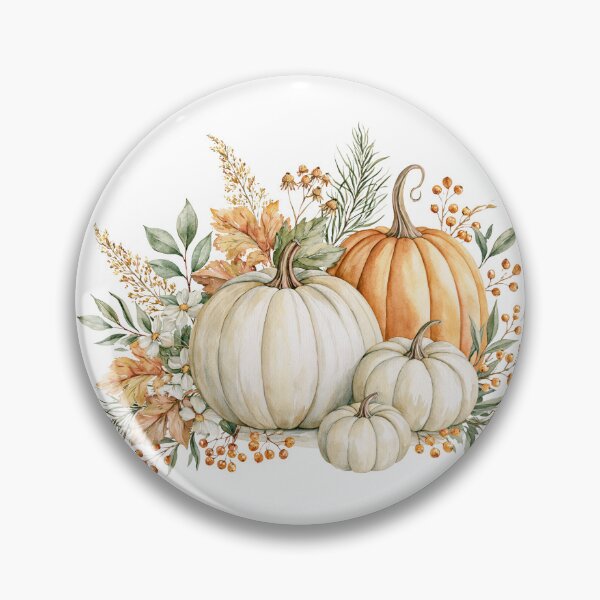 Item preview, Autumn pumpkin illustration harvest floral watercolor, rustic seasonal arrangement warm feeling designed and sold by Lucky-jl.