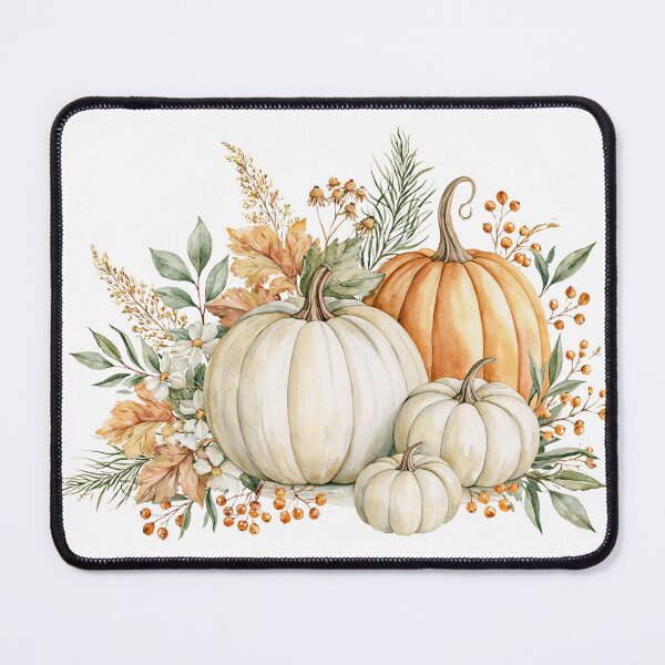 Item preview, Autumn pumpkin illustration harvest floral watercolor, rustic seasonal arrangement warm feeling designed and sold by Lucky-jl.