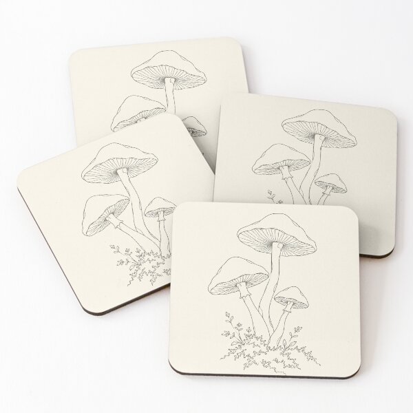 Item preview, Wild Mushroom Cluster | Minimalist Cottagecore Line Art designed and sold by Zaramodo.