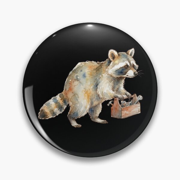 Item preview, Watercolor Raccoon Carrying A Tool Box designed and sold by bvdesignart.