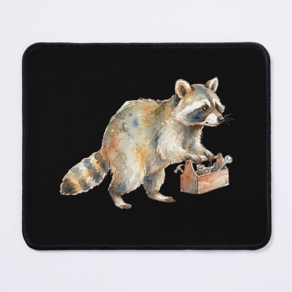 Item preview, Watercolor Raccoon Carrying A Tool Box designed and sold by bvdesignart.