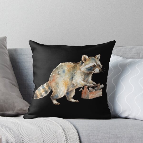 Item preview, Watercolor Raccoon Carrying A Tool Box designed and sold by bvdesignart.
