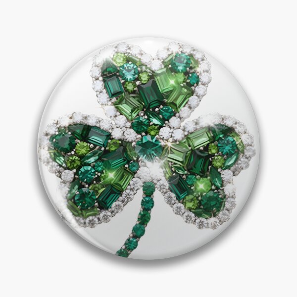 Item preview, Sparkling Rhinestone Cluster Shamrock Design for St. Patrick's Day and Irish Celebrations designed and sold by smarthand.