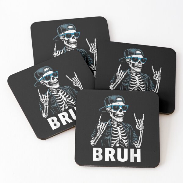 Item preview, Cool Bruh Skeleton Rock On Halloween Men Teens Boys Kids  designed and sold by River Silva.