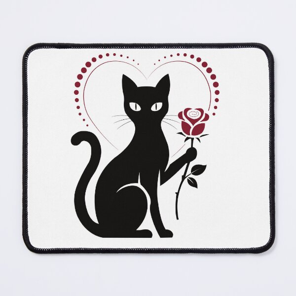 Item preview, Cute Black Cat Heart Rose designed and sold by prapapon.