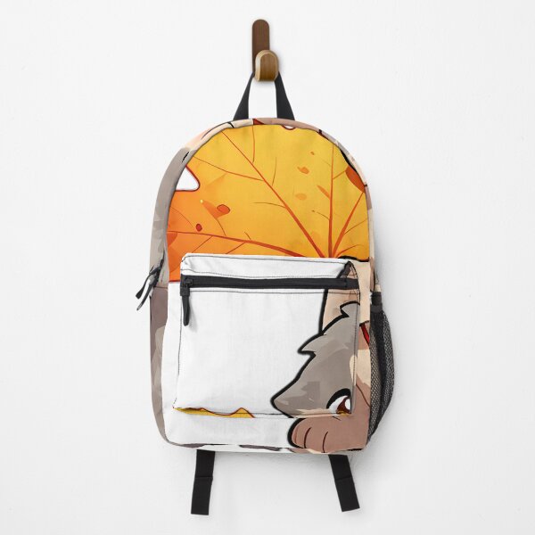 Item preview, Cute Gray Wolf Puppy Hugging Golden Autumn Maple Leaf designed and sold by pumsquare.