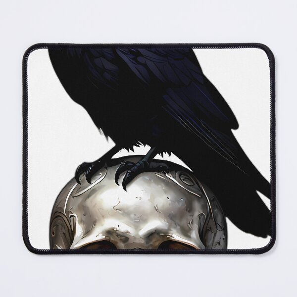 Item preview, Gothic Raven Carved Pewter Memento Mori Skull designed and sold by IllumeInk.