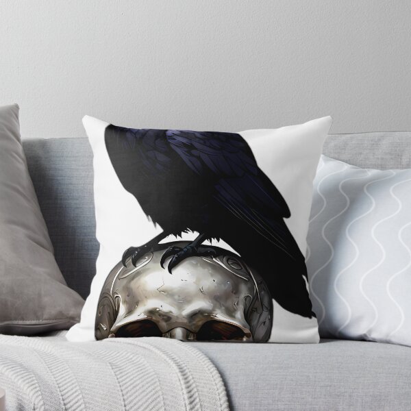 Item preview, Gothic Raven Carved Pewter Memento Mori Skull designed and sold by IllumeInk.
