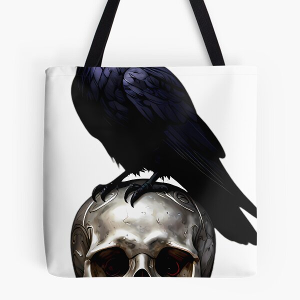 Item preview, Gothic Raven Carved Pewter Memento Mori Skull designed and sold by IllumeInk.