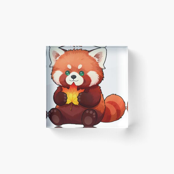 Item preview, Cute Red Panda Hugging Vibrant Copper Maple Leaf designed and sold by pumsquare.
