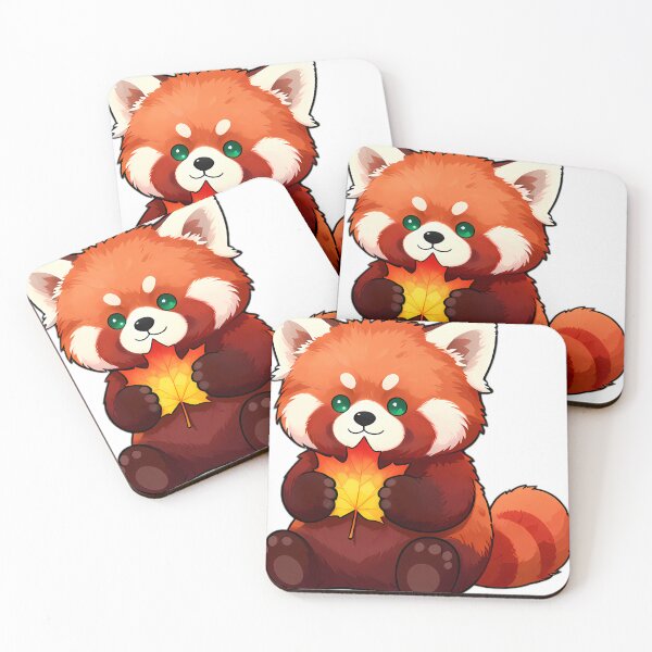 Item preview, Cute Red Panda Hugging Vibrant Copper Maple Leaf designed and sold by pumsquare.