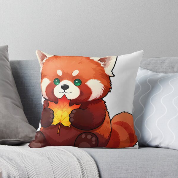 Item preview, Cute Red Panda Hugging Vibrant Copper Maple Leaf designed and sold by pumsquare.