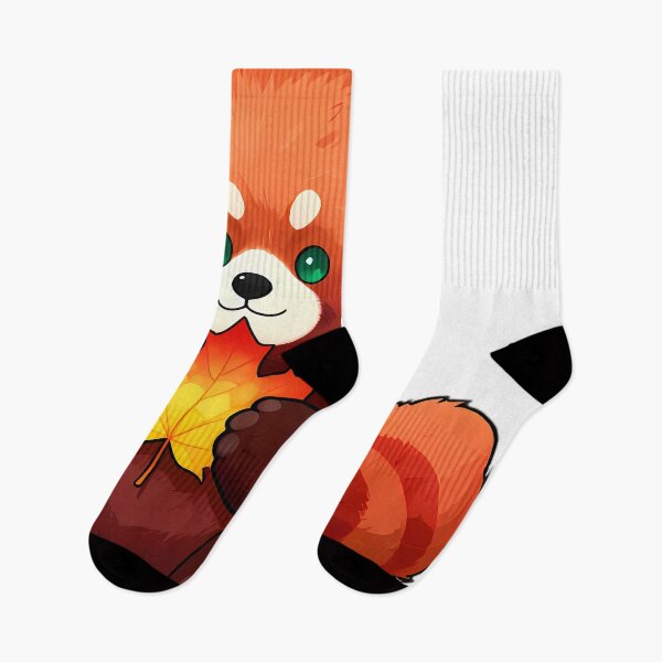 Item preview, Cute Red Panda Hugging Vibrant Copper Maple Leaf designed and sold by pumsquare.