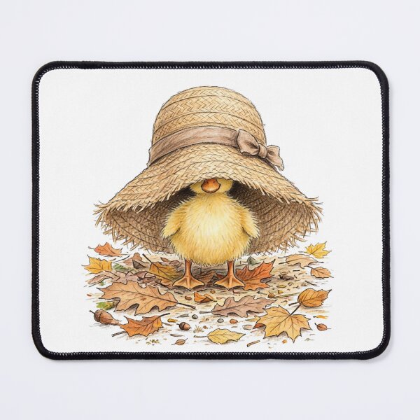 Item preview, Cute Duckling Hiding Under Straw Hat designed and sold by Emamohamed.