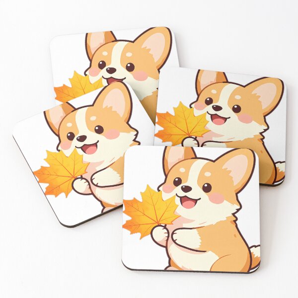 Item preview, Cute Corgi Puppy Hugging Golden Autumn Maple Leaf designed and sold by pumsquare.