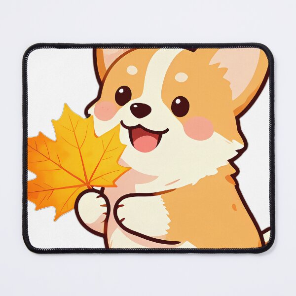Item preview, Cute Corgi Puppy Hugging Golden Autumn Maple Leaf designed and sold by pumsquare.