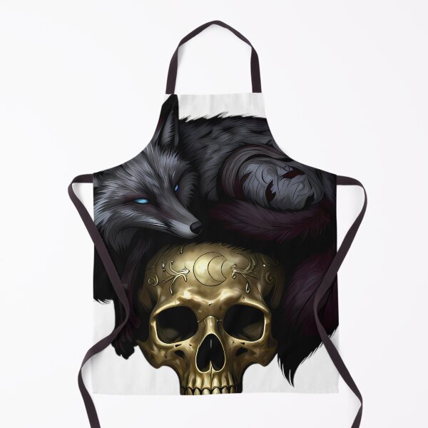 Item preview, Gothic Silver Fox Carved Brass Memento Mori Skull designed and sold by IllumeInk.