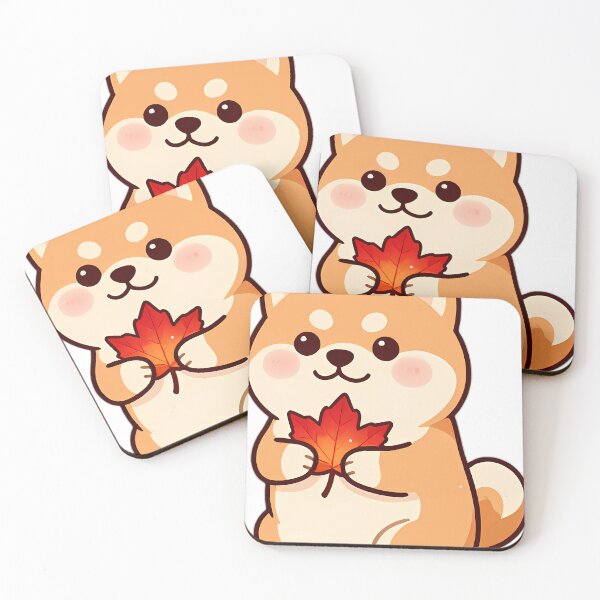 Item preview, Cute Shiba Inu Hugging Fiery Scarlet Maple Leaf designed and sold by pumsquare.