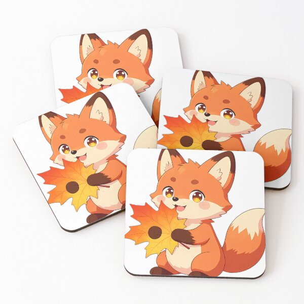 Item preview, Cute Baby Fox Hugging Blazing Orange Maple Leaf designed and sold by pumsquare.