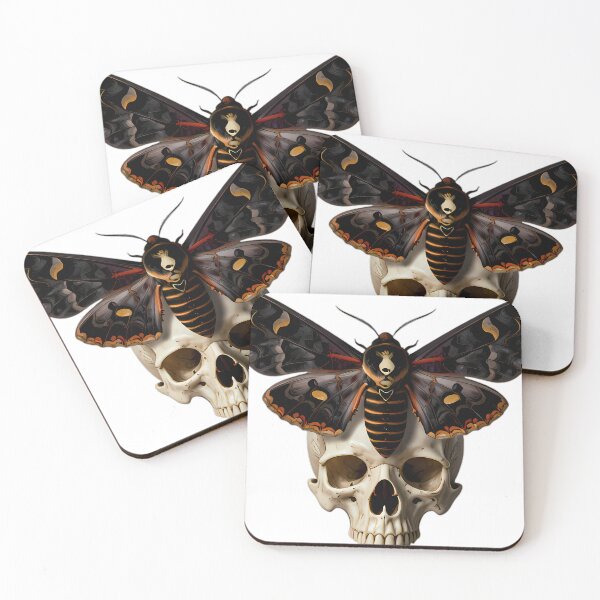 Item preview, Gothic Deaths Head Hawkmoth Carved Bone Skull designed and sold by IllumeInk.