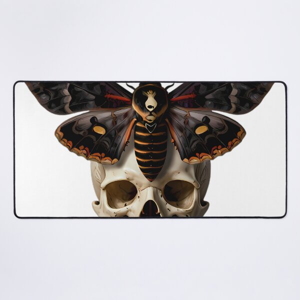 Item preview, Gothic Deaths Head Hawkmoth Carved Bone Skull designed and sold by IllumeInk.