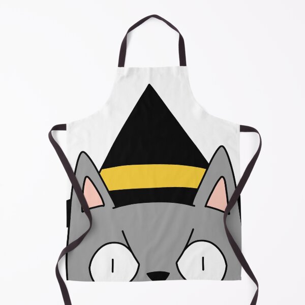 Item preview, witch cat peeking - gray designed and sold by motherbrainart.