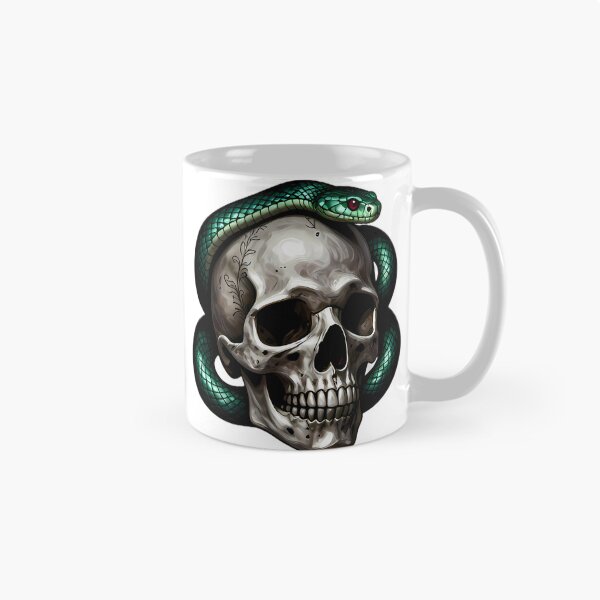 Item preview, Gothic Emerald Serpent Carved Silver Skull designed and sold by IllumeInk.