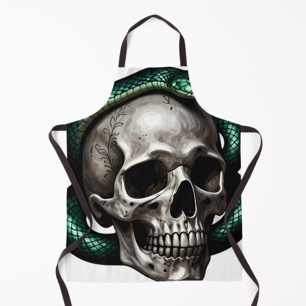 Item preview, Gothic Emerald Serpent Carved Silver Skull designed and sold by IllumeInk.