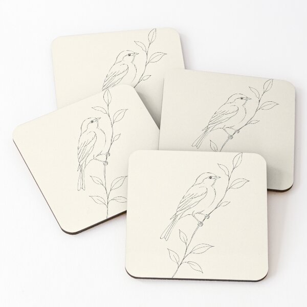Item preview, Songbird on Branch | Minimalist Continuous Line Art Print designed and sold by Zaramodo.